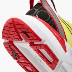 Diadora Men's Mythos Blushield Volo 3 Running Shoe- White/Black/Yellow Fluo - Regular (D) -Run Vibe Shop 101.179090 C0008 25 HR