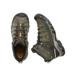 Keen Men's Targhee III Leather Mid Waterproof Hiking Boots - Black Olive/Golden Brown - Regular (D) -Run Vibe Shop 1017787 PLD large