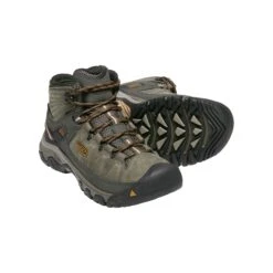 Keen Men's Targhee III Leather Mid Waterproof Hiking Boots - Black Olive/Golden Brown - Regular (D) -Run Vibe Shop 1017787 PPS large