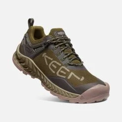 Keen Men's NXIS Evo WP Hiking Shoe - Dark Olive/Black Olive - Regular (D) -Run Vibe Shop 1025909 3Q PDP 1