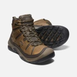 Keen Men's Circadia Mid WP Hiking Boot- Bison/Brindle- Wide (2E) -Run Vibe Shop 1026841 PPS PDP