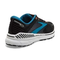 BROOKS Men's Adrenaline GTS 22 Running Shoe - Black/Blue/Orange- Regular (D) -Run Vibe Shop 110366 034 h adrenaline gts 22 mens cushion running shoe