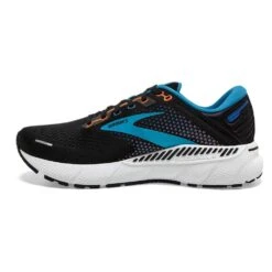 BROOKS Men's Adrenaline GTS 22 Running Shoe - Black/Blue/Orange- Regular (D) -Run Vibe Shop 110366 034 m adrenaline gts 22 mens cushion running shoe