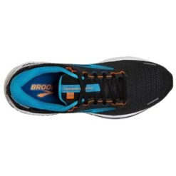 BROOKS Men's Adrenaline GTS 22 Running Shoe - Black/Blue/Orange- Regular (D) -Run Vibe Shop 110366 034 o adrenaline gts 22 mens cushion running shoe