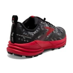 BROOKS Men's Cascadia 16 Trail Running Shoe - Black/Grey/Red - Regular (D) -Run Vibe Shop 110376 008 H Cascadia 16