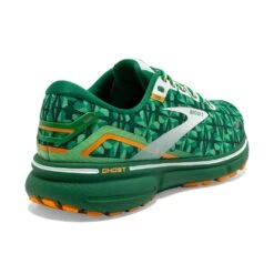 BROOKS Men's Ghost 15 Run Lucky Running Shoe- Green/White/Orange- Regular (D) -Run Vibe Shop 110393 371 H Ghost 15