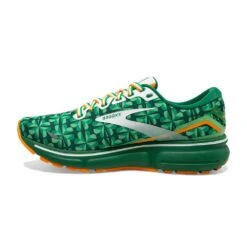 BROOKS Men's Ghost 15 Run Lucky Running Shoe- Green/White/Orange- Regular (D) -Run Vibe Shop 110393 371 M Ghost 15