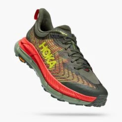 Hoka Men's Mafate Speed 4 Trail Shoe - Thyme/Fiesta- Regular (D) -Run Vibe Shop 1129930 TFST 1
