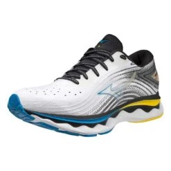 Mizuno Men's Wave Sky 6 Running Shoe - White/Cyber Yellow - Regular (D) -Run Vibe Shop 411369.0034 07