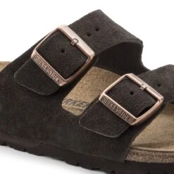 Birkenstock Arizona Mocha Suede Leather Sandal- Regular/Wide -Run Vibe Shop 51903 detail 1