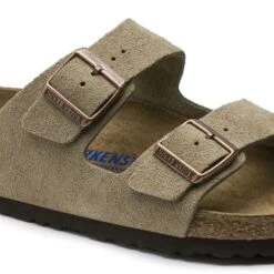Birkenstock Arizona Soft Footbed Taupe Suede Leather Sandal - Taupe- Regular/Wide -Run Vibe Shop 951303 detail 1