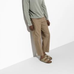 Birkenstock Arizona Soft Footbed Taupe Suede Leather Sandal - Taupe- Regular/Wide -Run Vibe Shop 951303 f look m