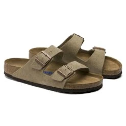 Birkenstock Arizona Soft Footbed Taupe Suede Leather Sandal - Taupe- Regular/Wide -Run Vibe Shop 951303 pair