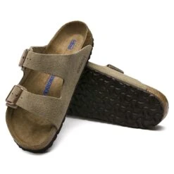 Birkenstock Arizona Soft Footbed Taupe Suede Leather Sandal - Taupe- Regular/Wide -Run Vibe Shop 951303 sole
