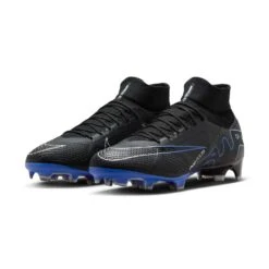 Unisex Nike Zoom Mercurial Superfly 9 Pro FG Soccer Shoe - Black/Chrome-Hyper Royal- Regular (D) -Run Vibe Shop AURORA DJ5598 040 PHCFH001 2000