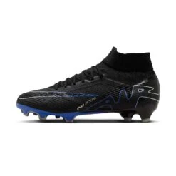 Unisex Nike Zoom Mercurial Superfly 9 Pro FG Soccer Shoe - Black/Chrome-Hyper Royal- Regular (D) -Run Vibe Shop AURORA DJ5598 040 PHSLH000 2000