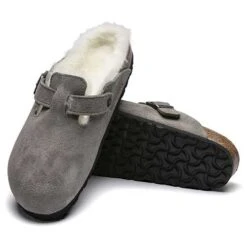 Birkenstock Boston Shearling - Stone - Regular/Wide -Run Vibe Shop BostonShearling Stone 2