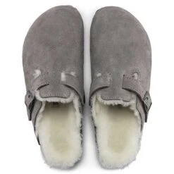 Birkenstock Boston Shearling - Stone - Regular/Wide -Run Vibe Shop BostonShearling Stone 3