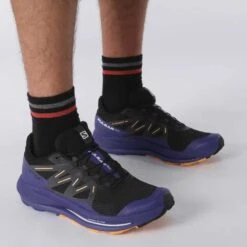 Salomon Men's Pulsar Trail Shoe - Black/Clematis Blue/Blazing Orange- Regular (D) -Run Vibe Shop L41603200 b1e1cabd0093cd16fb7753cd530c28a3