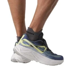 Salomon Men's Aero Glide Running Shoe- Blue Ashes/Dark Sapphire/Sunny Lime- Regular (D) -Run Vibe Shop L47049200 da77c4d346a21a8823a93fe4aa5dd610