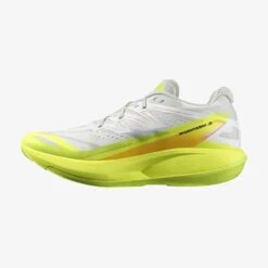 Salomon Men's Phantasm 2 Running Shoe - White/Safety Yellow/Metal - Regular (D) -Run Vibe Shop L47383000 b7335ab070b16f871b53643e4981b3bc